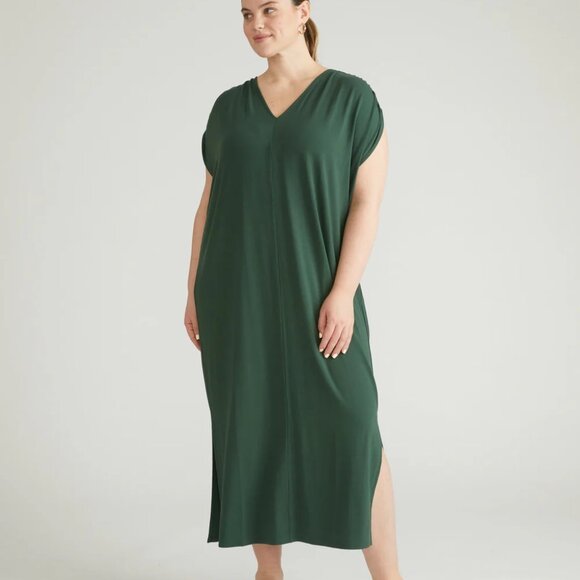 BLACK - Universal Standard Cupro Kaftan - Picture 3 of 6